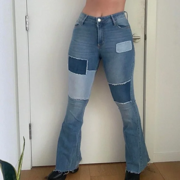 Hollister patched jeans sales